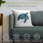 Blue Turquoise Sea Turtle Soft Ultra-Soft Texture Throw Pillow