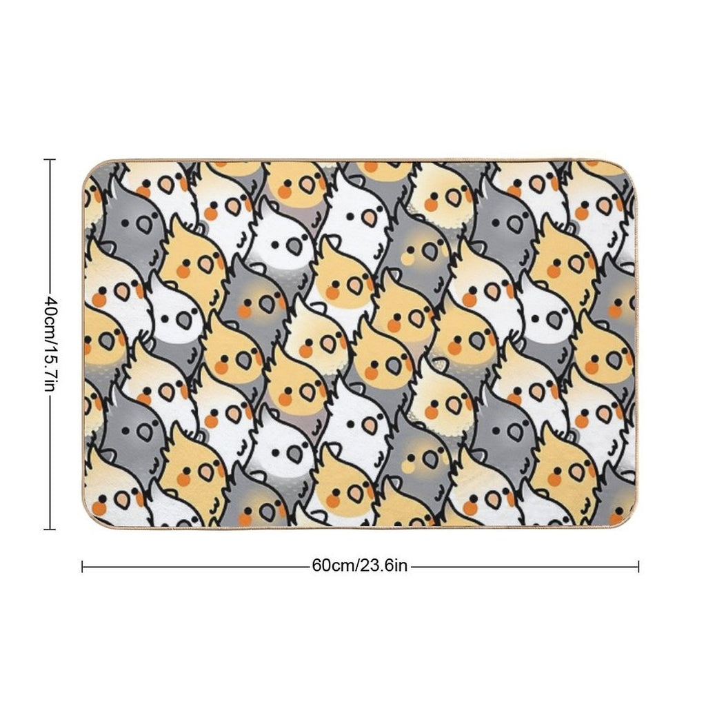 Chubby Cockatiel Party  Easy Maintenance Bath Mat