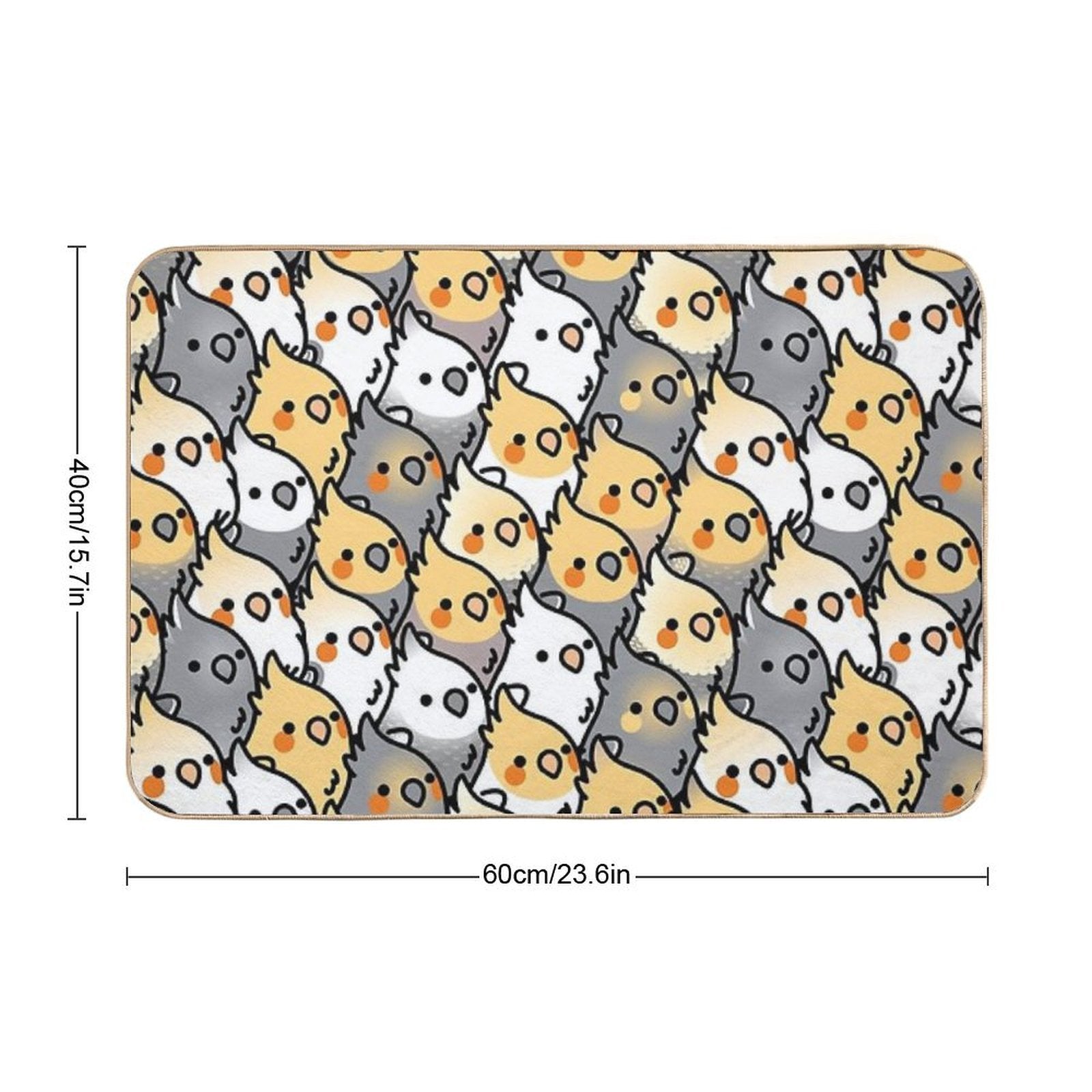 Chubby Cockatiel Party  Easy Maintenance Bath Mat
