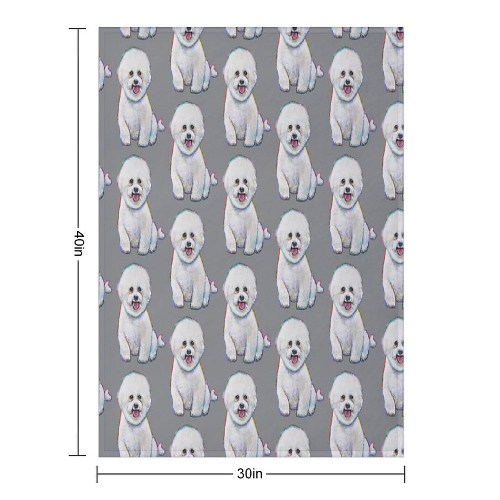 Cute And Floofy Bichon Frise by Robert Phelps Multi-functional Throw Blanket