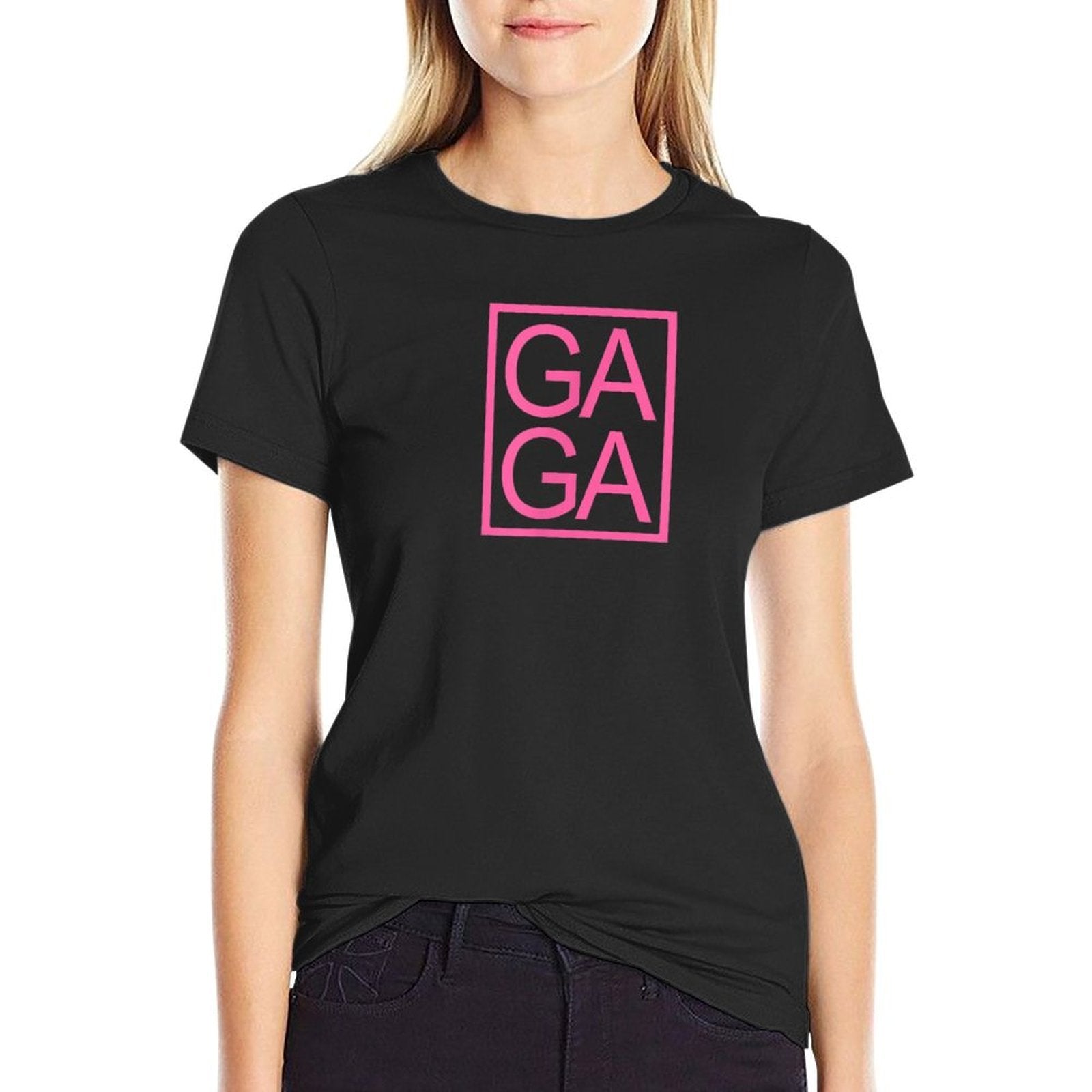 GAGA Novelty Graphic Unique Fun Gaga Typography  Tagless Design T-Shirt