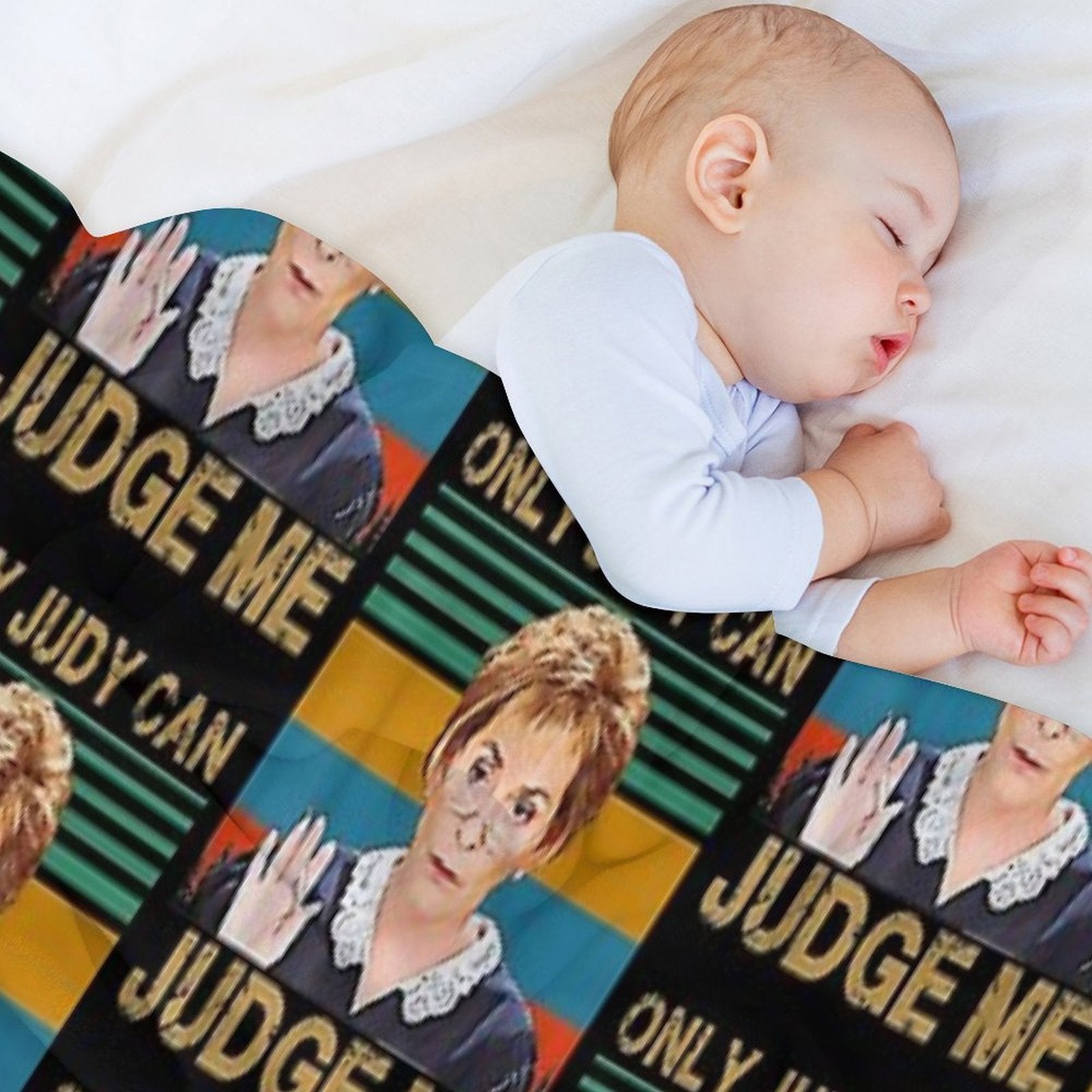 Funny Only Judy Can Judge Me Retro Vintage Sustainable Throw Blanket
