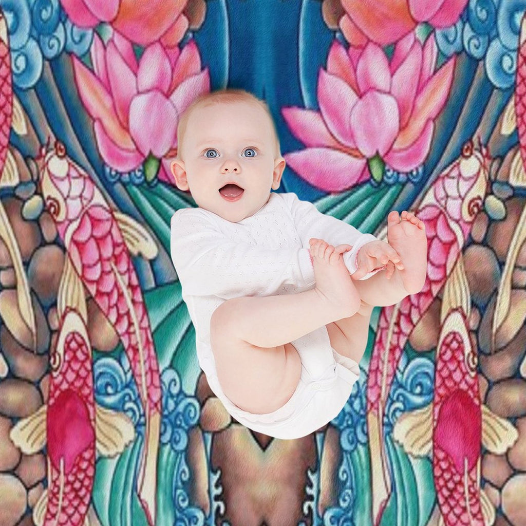 Koi Pond Shrink-resistant Throw Blanket