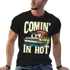Comin In Hot - Funny Pontoon Boat Pontooning Party Boat  Vintage-inspired T-Shirt
