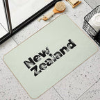 New Zealand Inset with Native Flora  Fade-Resistant Bath Mat