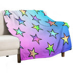 Colorful Star Shapes Pattern- Velvety-soft Throw Blanket