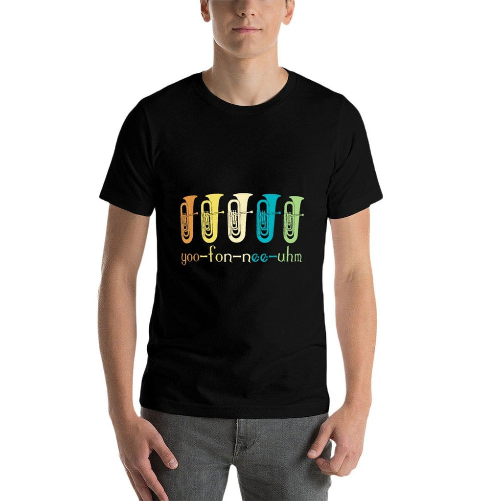 Retro Euphonium Player Euphoniumist Brass Horn Marching Band  Oversized Silhouette T-Shirt