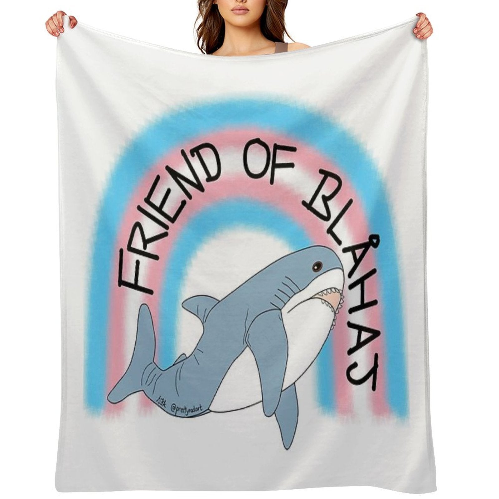 Friend of Blahaj Gift-ready Throw Blanket