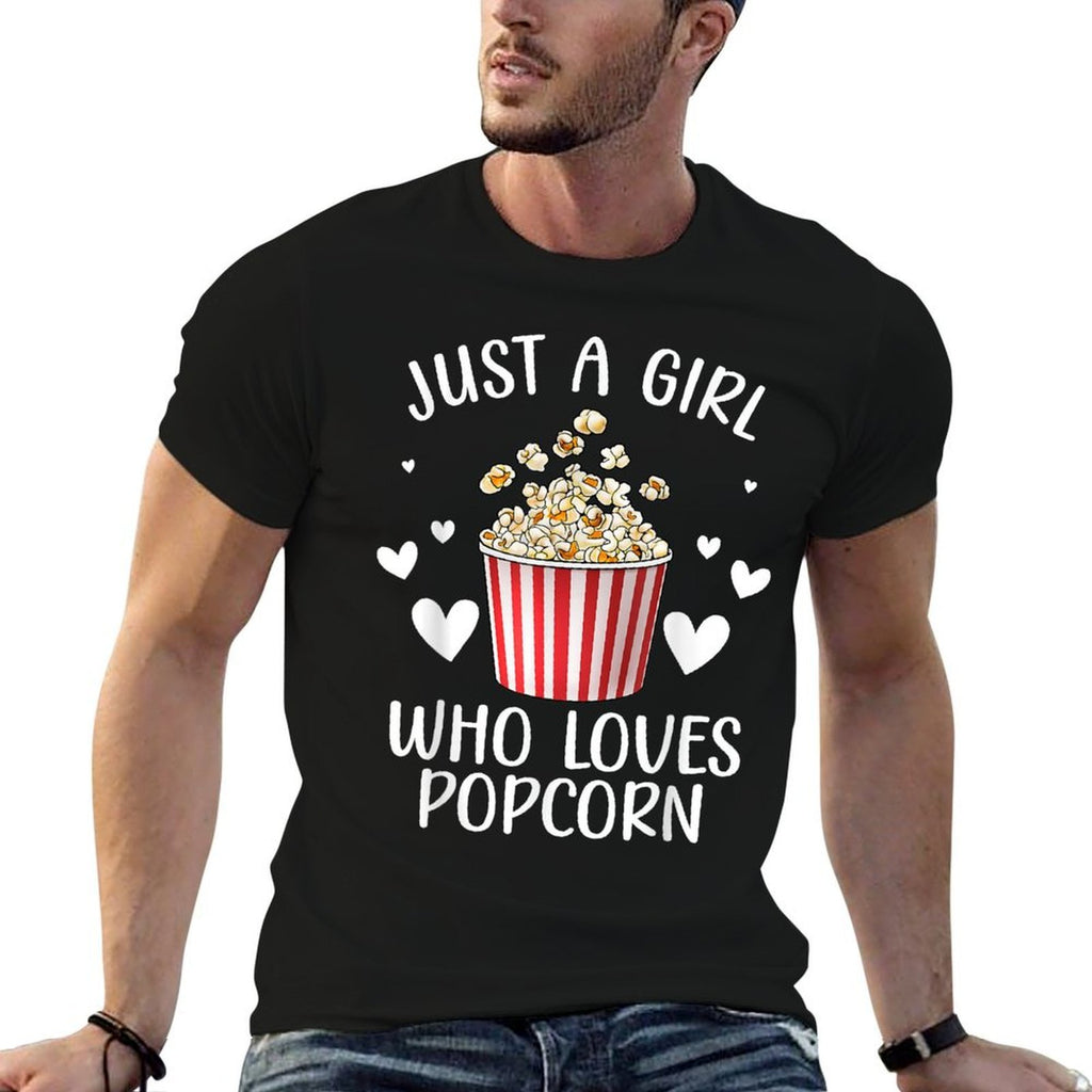 Funny Popcorn Art Girls Women Kids Popcorn Corn Kernel Lover  Graphic-printed T-Shirt