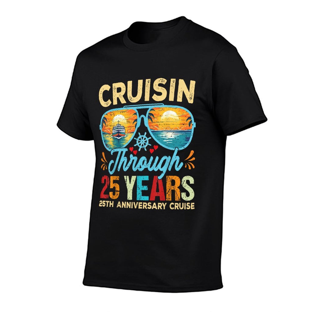 Cruisin Through 25 Years 25th Wedding Anniversary Cruise  Lightweight T-Shirt