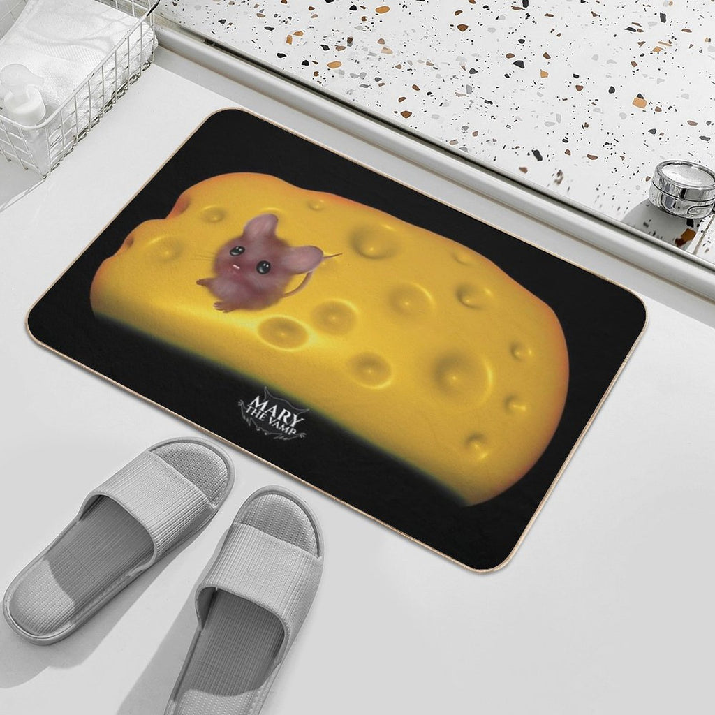 2D Mouse In 3D Cheese  High-Traffic Bath Mat