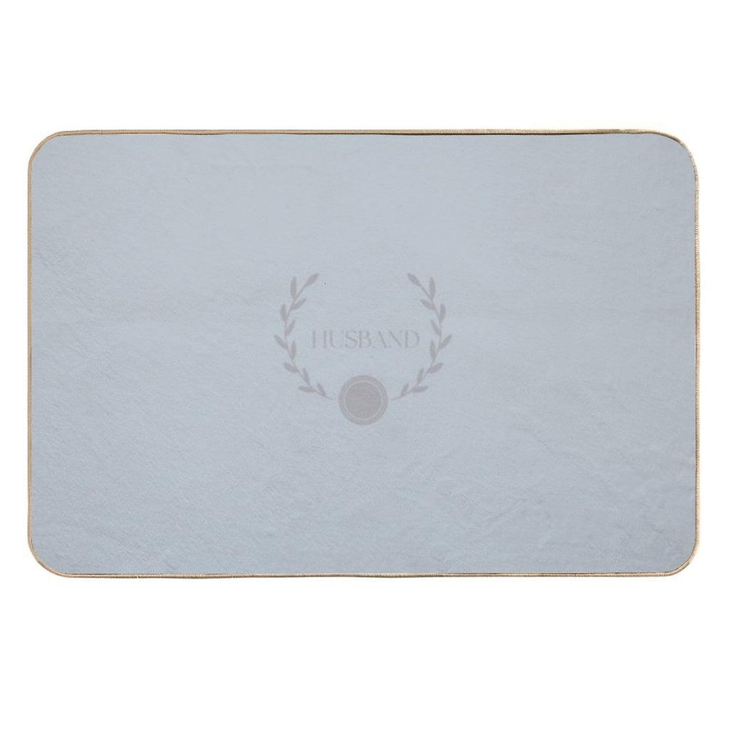 Husband Silver Laurel Wreath with Sun Plate on Silver Foil Background Wedding by Voluting  Long-Lasting Bath Mat