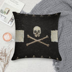 Pirate Skulls - Black Soft Skin-Friendly Throw Pillow