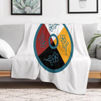 Medicine Wheel Floral WAWEZHI CANADA Shrink-resistant Throw Blanket