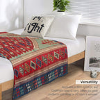 Antique Turkish Carpet Kilim Print Durable Throw Blanket