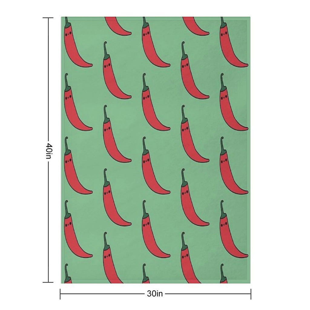 Cute Chili Pepper - Kawaii Gift-ready Throw Blanket