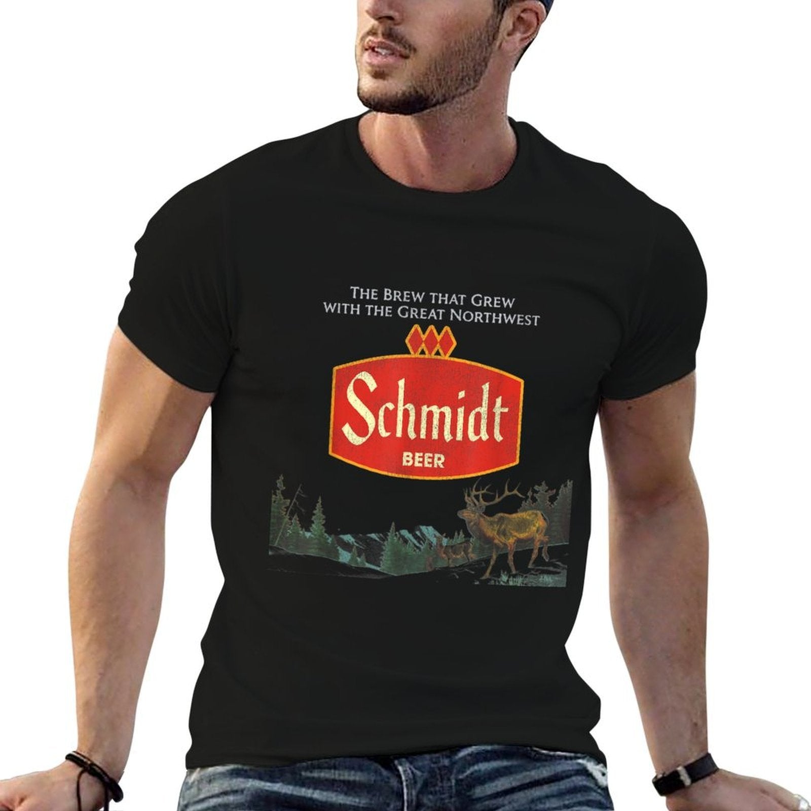 Beer Schmidt Beer Retro Defunct Nature Scene  Affordable Price T-Shirt