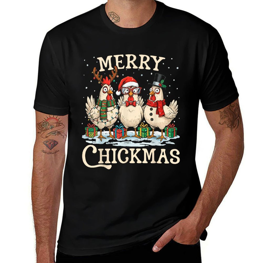 Chicken Christmas Santa Hat Merry Chickmas Xmas Farm Animal  Versatile T-Shirt