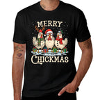 Chicken Christmas Santa Hat Merry Chickmas Xmas Farm Animal  Versatile T-Shirt