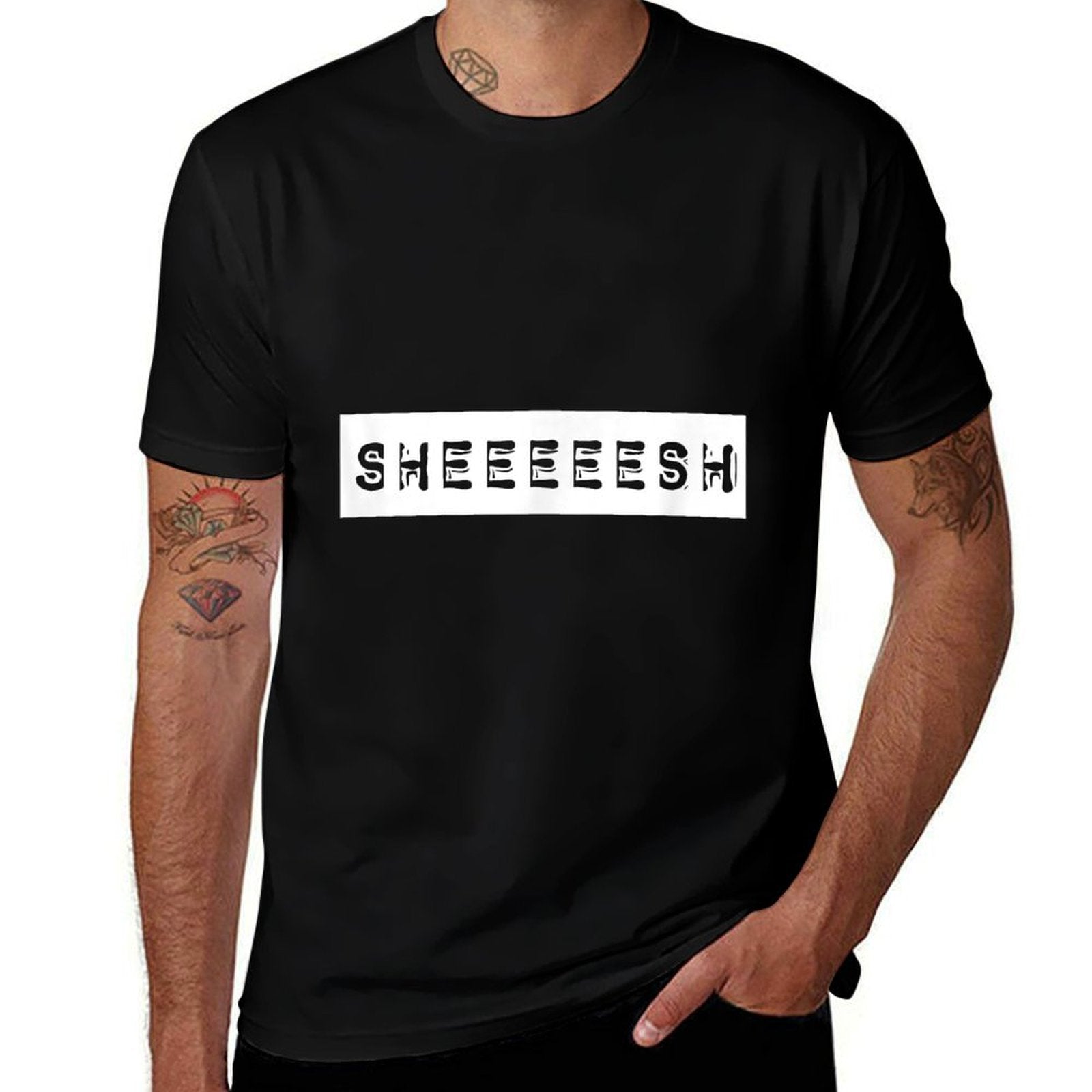 Sheeesh Funny Viral Meme Sheeeesh Sheesh  Polyester Blend T-Shirt