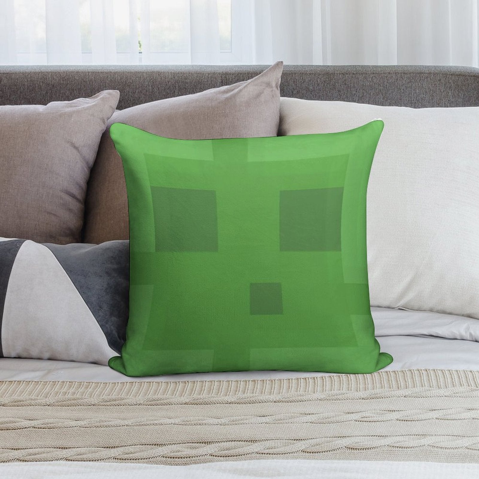 Minecraft Slime Head Soft Warmth Comfort Throw Pillow