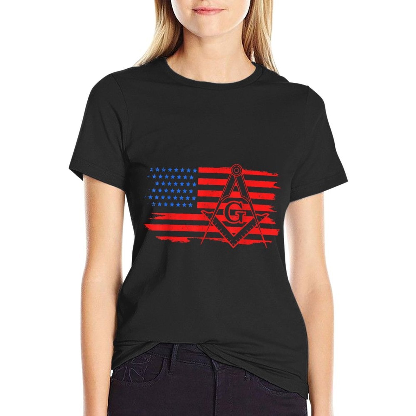 Mason Masonic US Square  Fade-proof Color T-Shirt