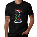 Black Lab Labrador Dog Funny Christmas Lights Reindeer Xmas  Graphic-printed T-Shirt
