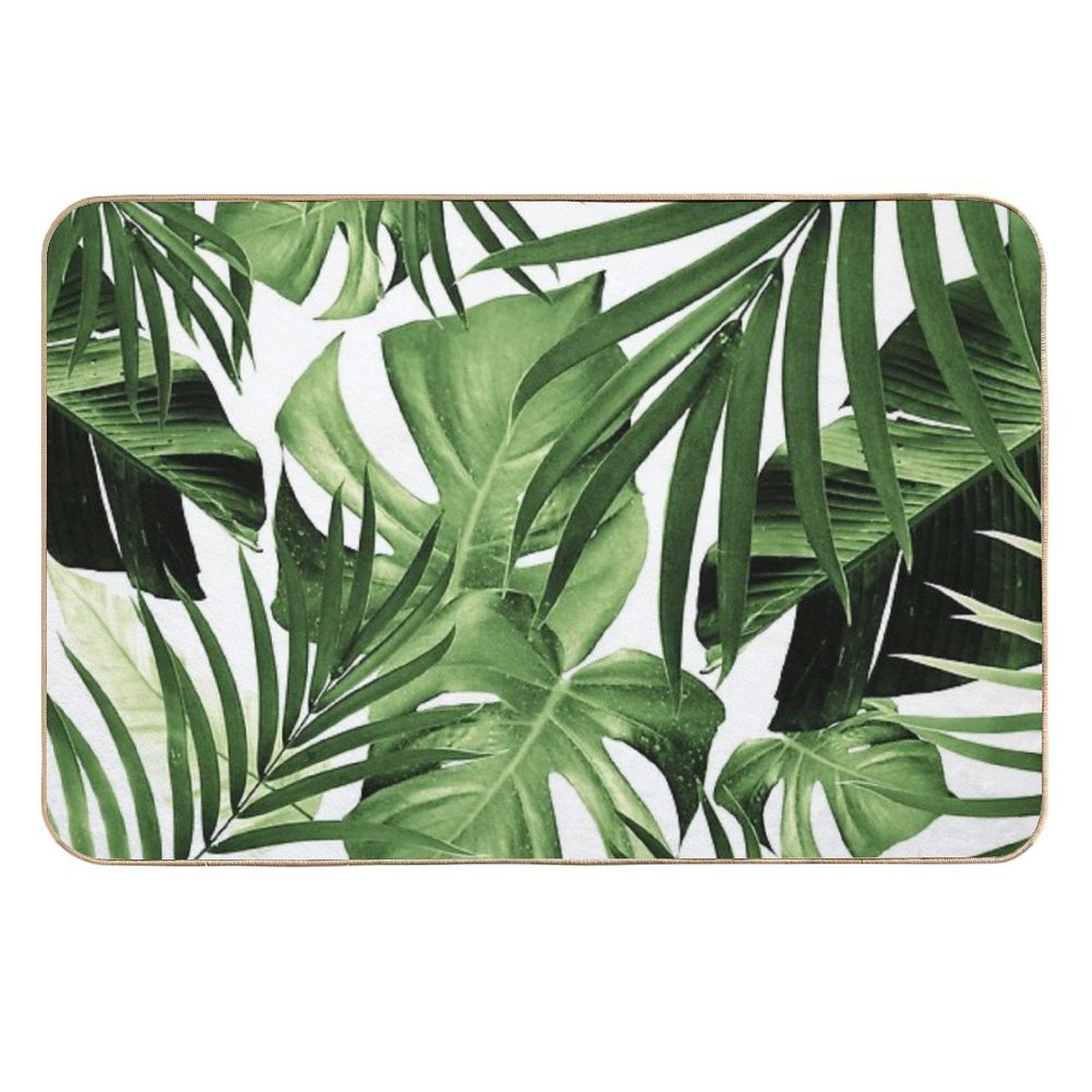 Tropical Jungle Leaves Pattern #12 #tropical #decor #art  Stain-Proof Bath Mat
