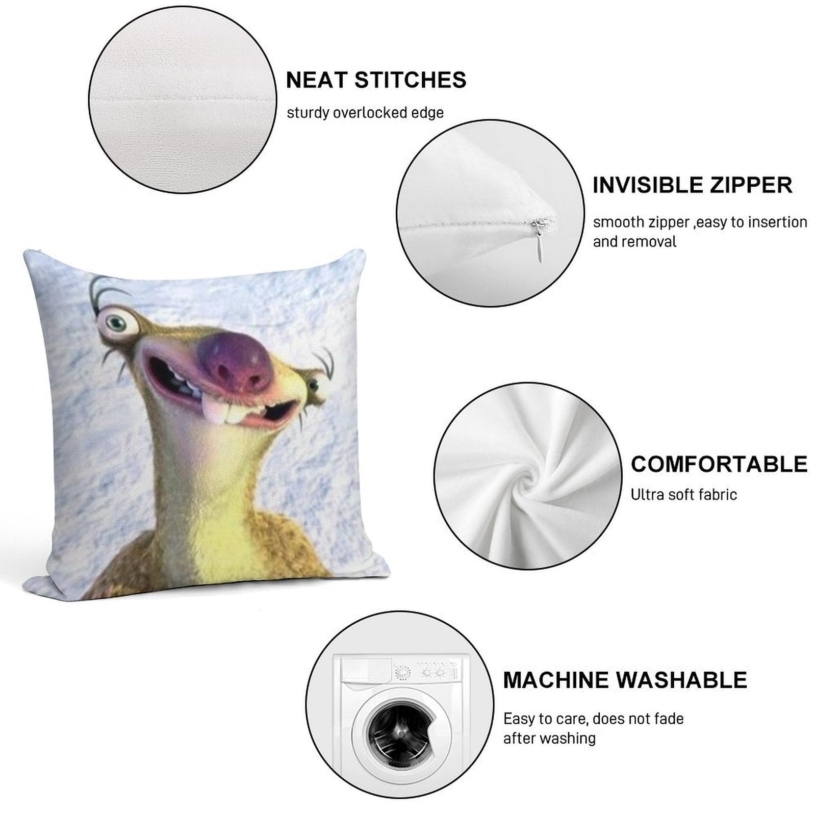 Sid Soft Shrink-Resistant Throw Pillow