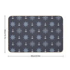 Pattern of Anchors And Compass Roses on Dark Blue  Rapid-Drying Bath Mat
