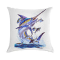 Blue Marlin And Tunas Soft Fade-Resistant Throw Pillow