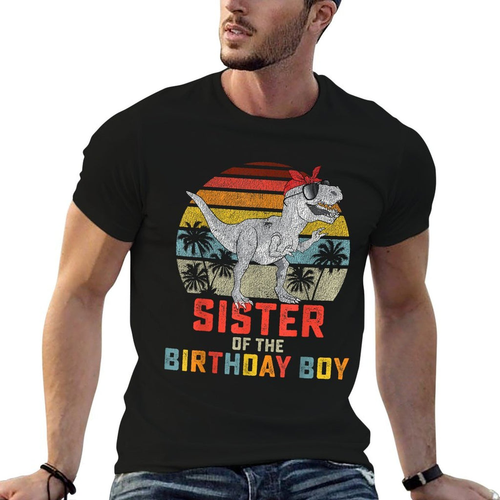 Sister Dinosaur of The Birthday Boy Matching Family  Polyester Blend T-Shirt