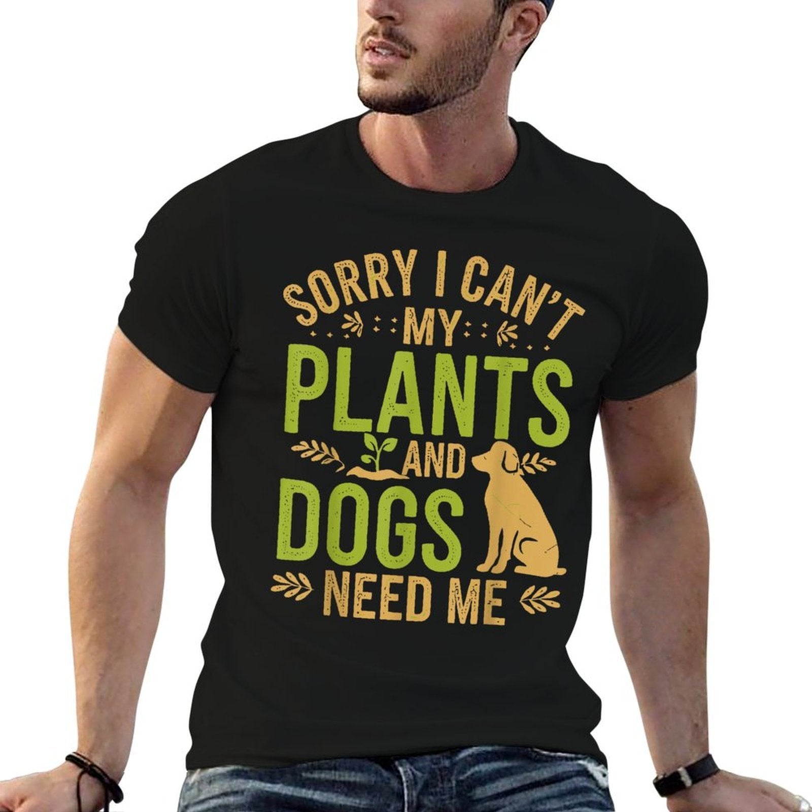 Plants And Dog Lover Gardener for Men Women Girls Kids  Graphic-printed T-Shirt