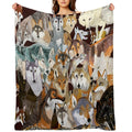 Wolves Oclock Time to Wolf Shrink-resistant Throw Blanket