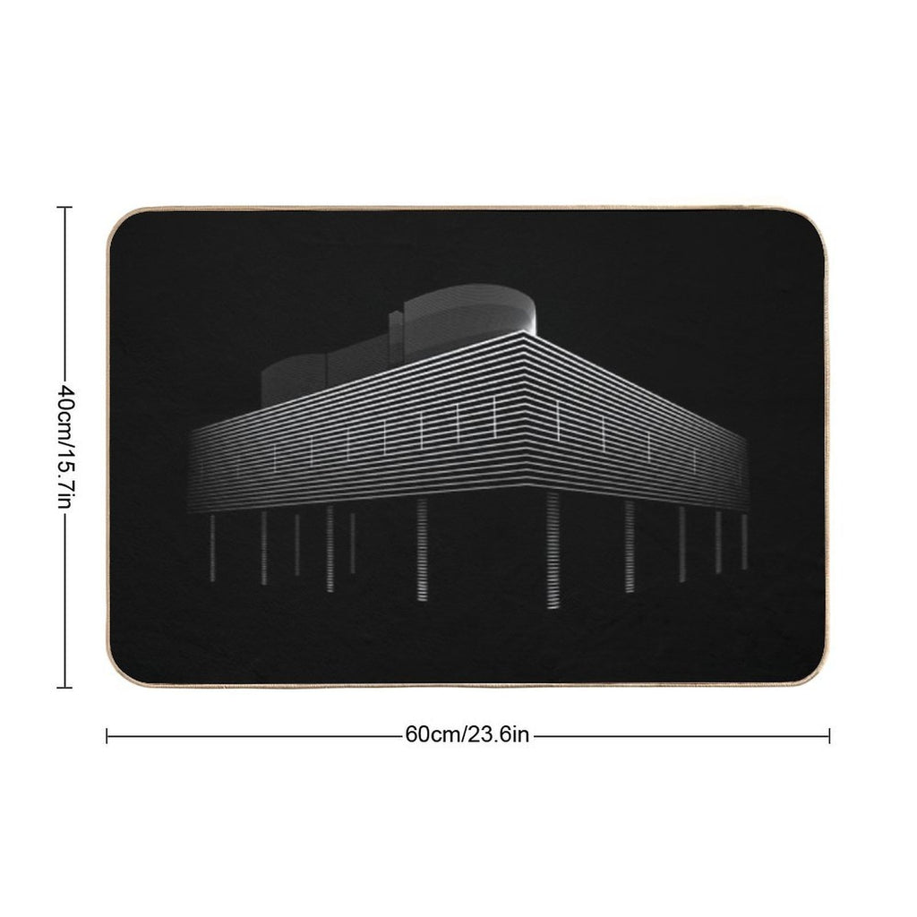 Villa Savoye Lineart by The Architect Le Corbusier  Versatile Bath Mat