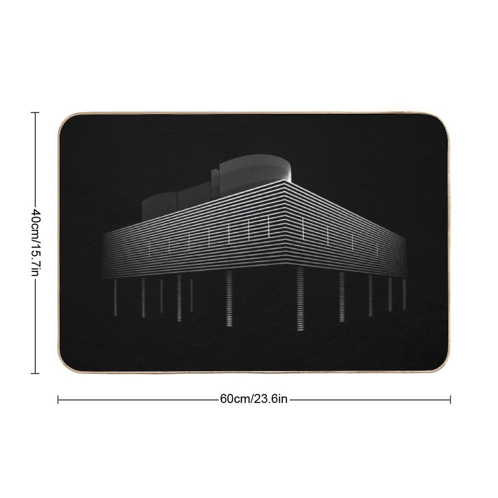 Villa Savoye Lineart by The Architect Le Corbusier  Versatile Bath Mat