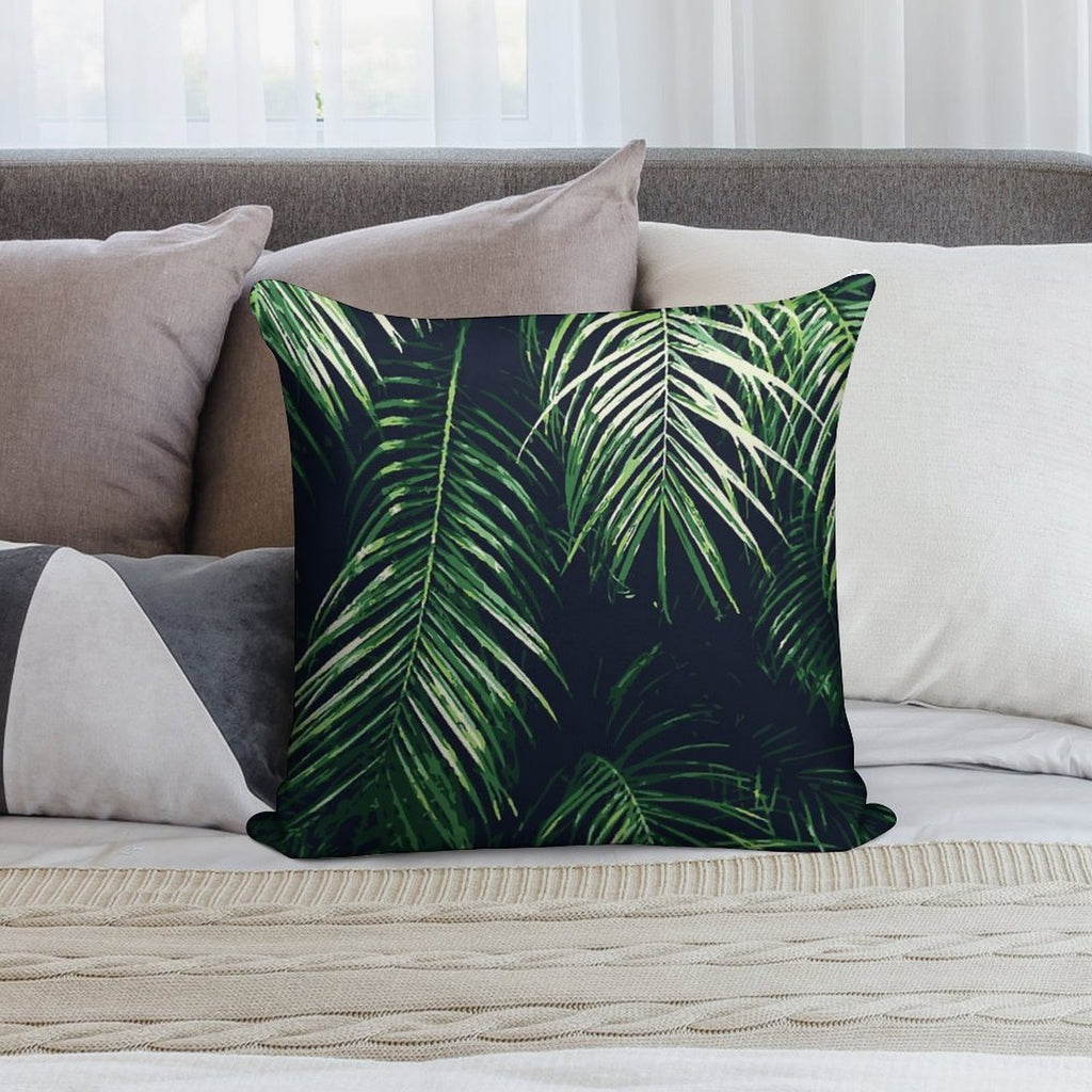 Tropical Palm Leaves Soft Easy Maintenance Throw Pillow