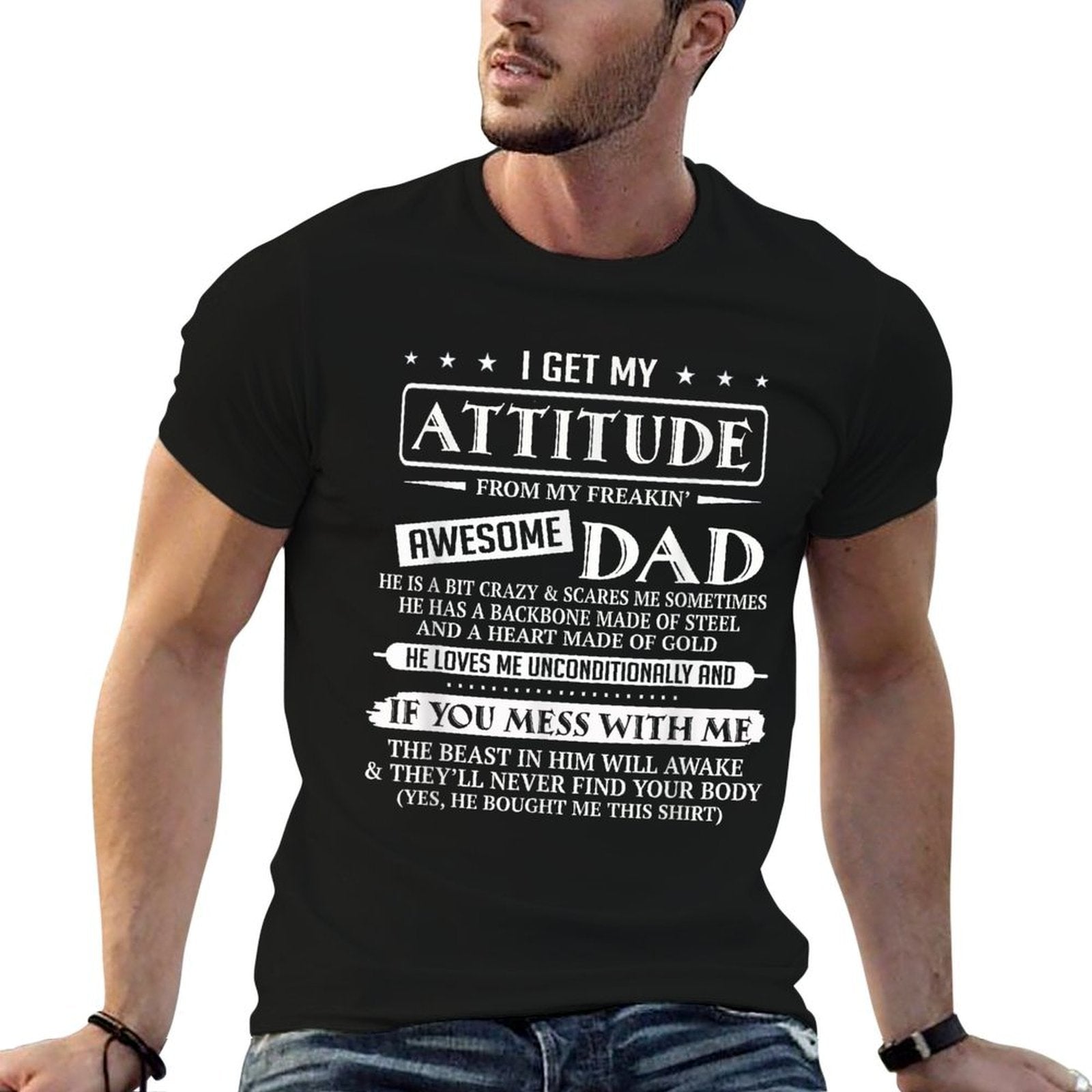 I Get My Attitude From My Freaking Awesome Dad Fathers Day  Vintage-inspired T-Shirt