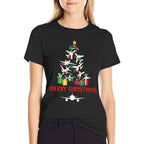 Merry Christmas Airplane Xmas Tree Aviation Christmas Pilot  Lightweight T-Shirt
