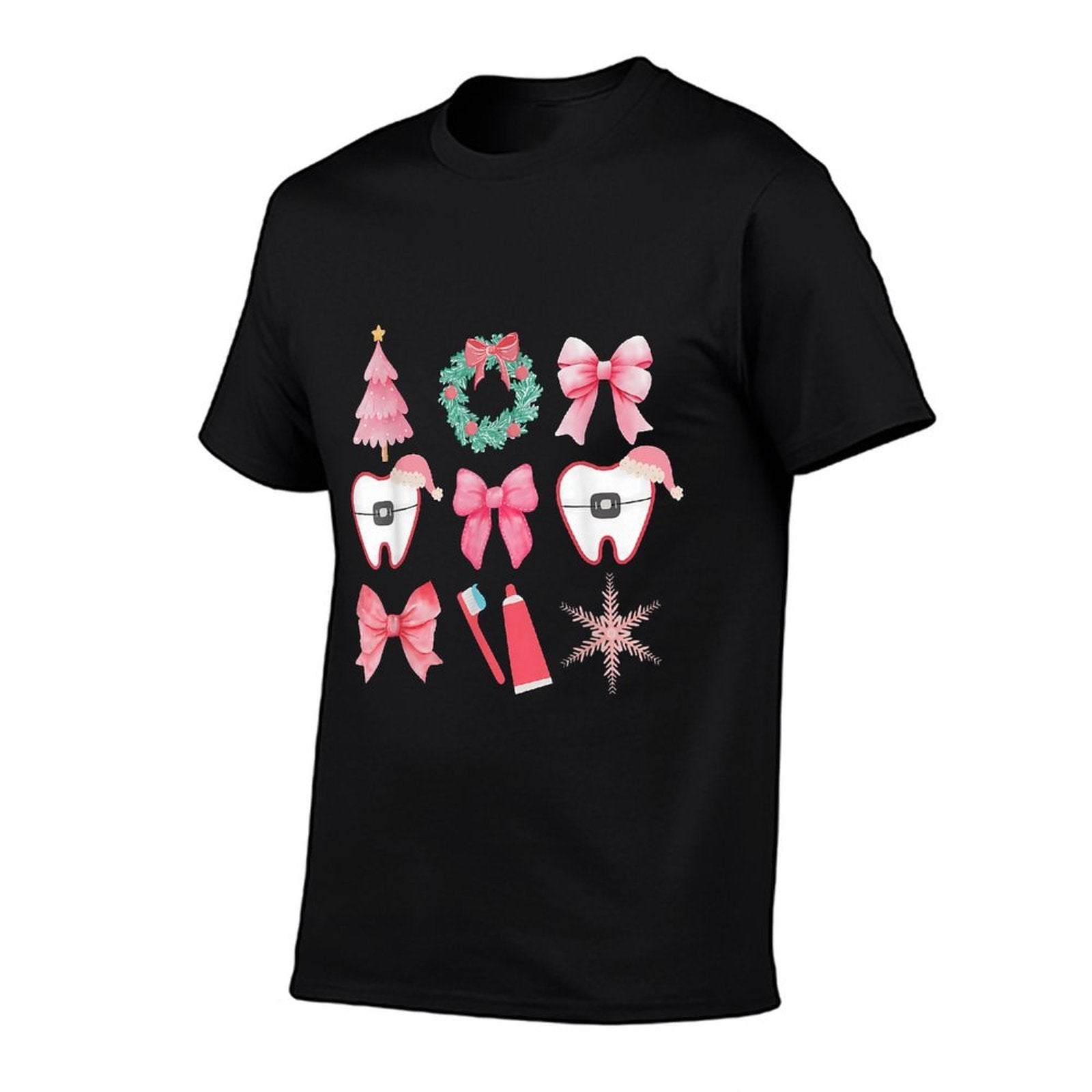 Christmas Coquette Bow Orthodontic Dental Dental Crew  Odor-resistant T-Shirt