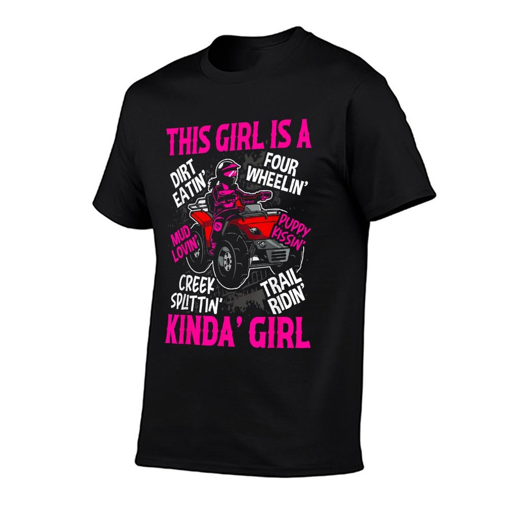 Girl Off-Road Racing Four-Wheeler 4x4 Wheel Quad Bike Racer  Graphic-printed T-Shirt