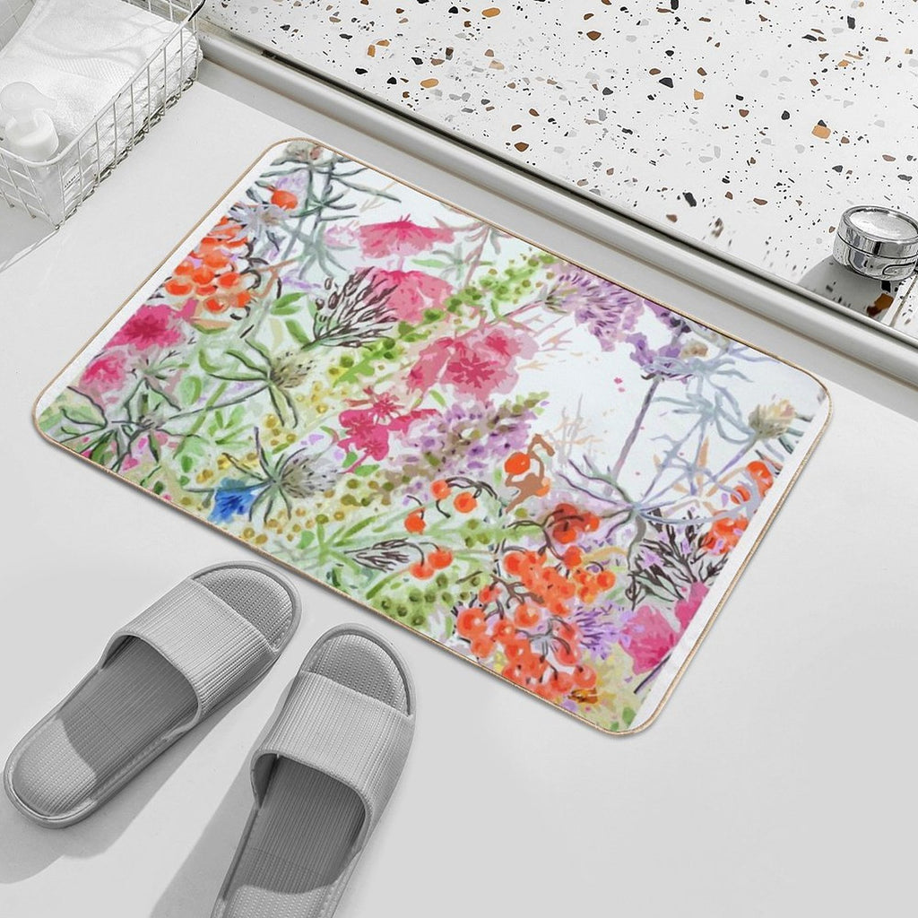 WildFlowers And Berries  Multi-Purpose Bath Mat