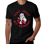 Stay Jolly My Friends Apparel Merry Christmas Santa Drunk  Vintage-inspired T-Shirt