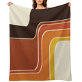 Retro Zig Zag Meets 1970s Orange Travel-friendly Throw Blanket