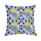 Summer,citrus,lemon Fruit Mosaic,Sicilian Style,tiles, Pattern Soft Washable Throw Pillow