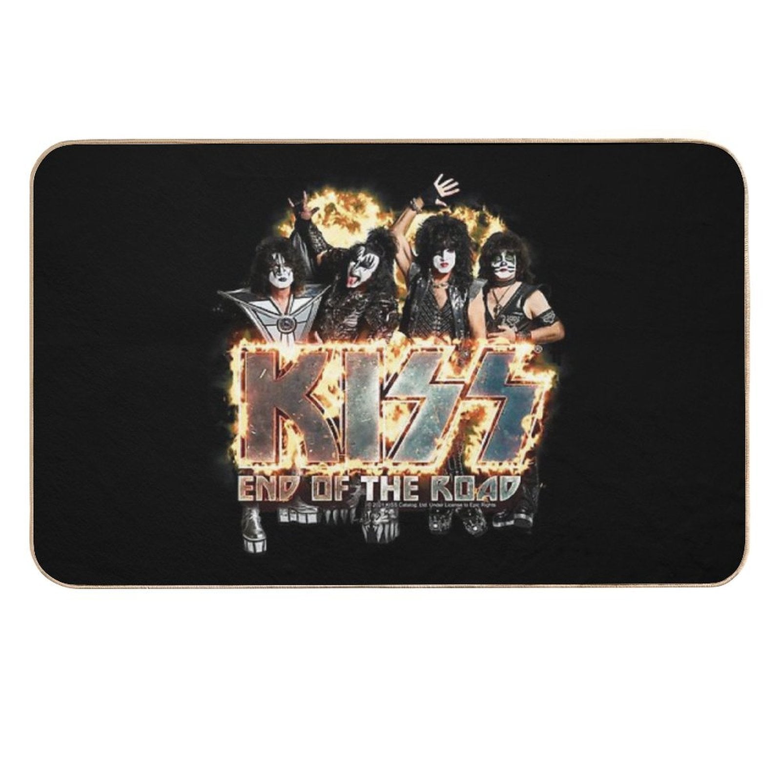 KISS ® The Band - End of The Road on Fire Logo  Absorbent Bath Mat