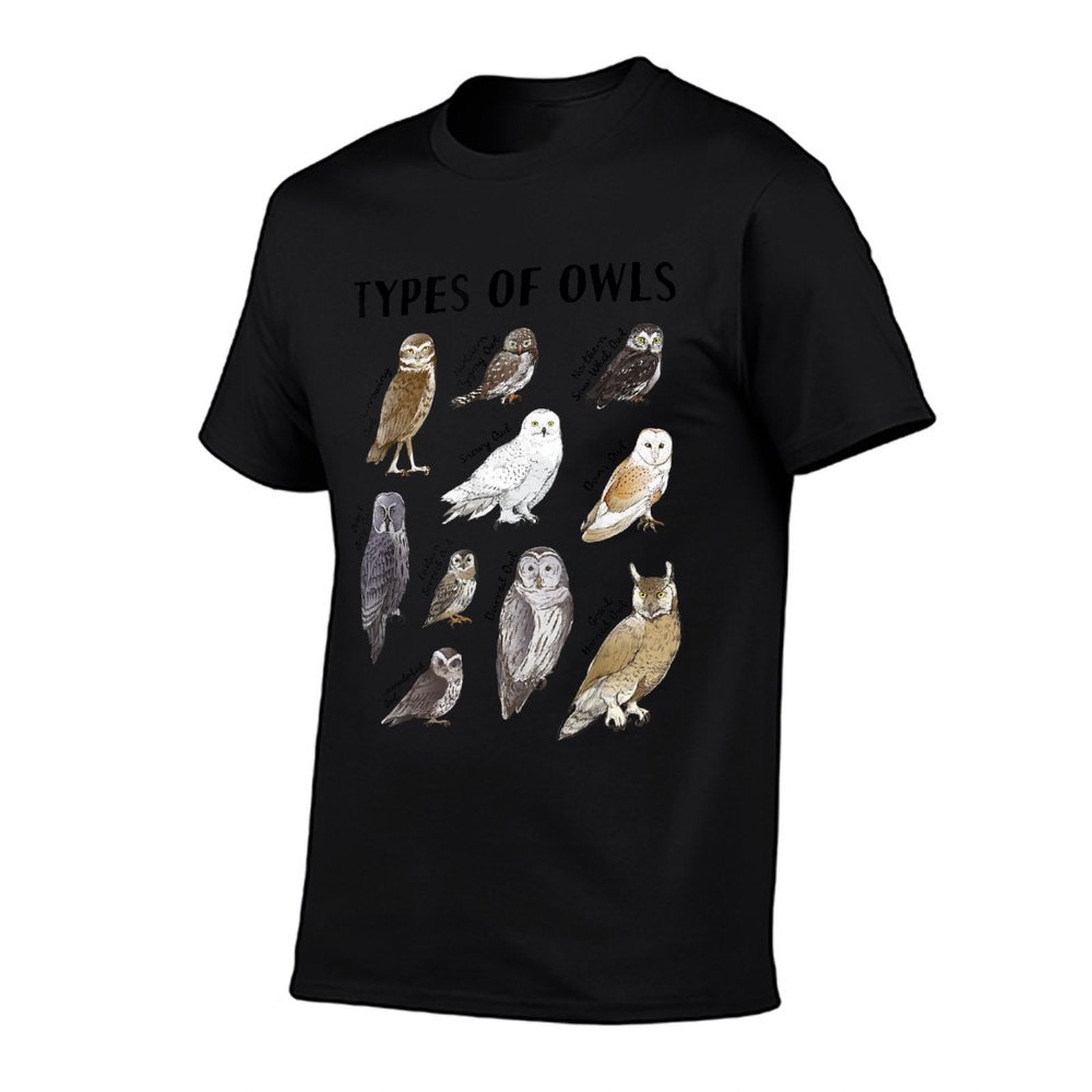 Types of Owls Educational Collection Cute Owl Lover  Stretchy T-Shirt