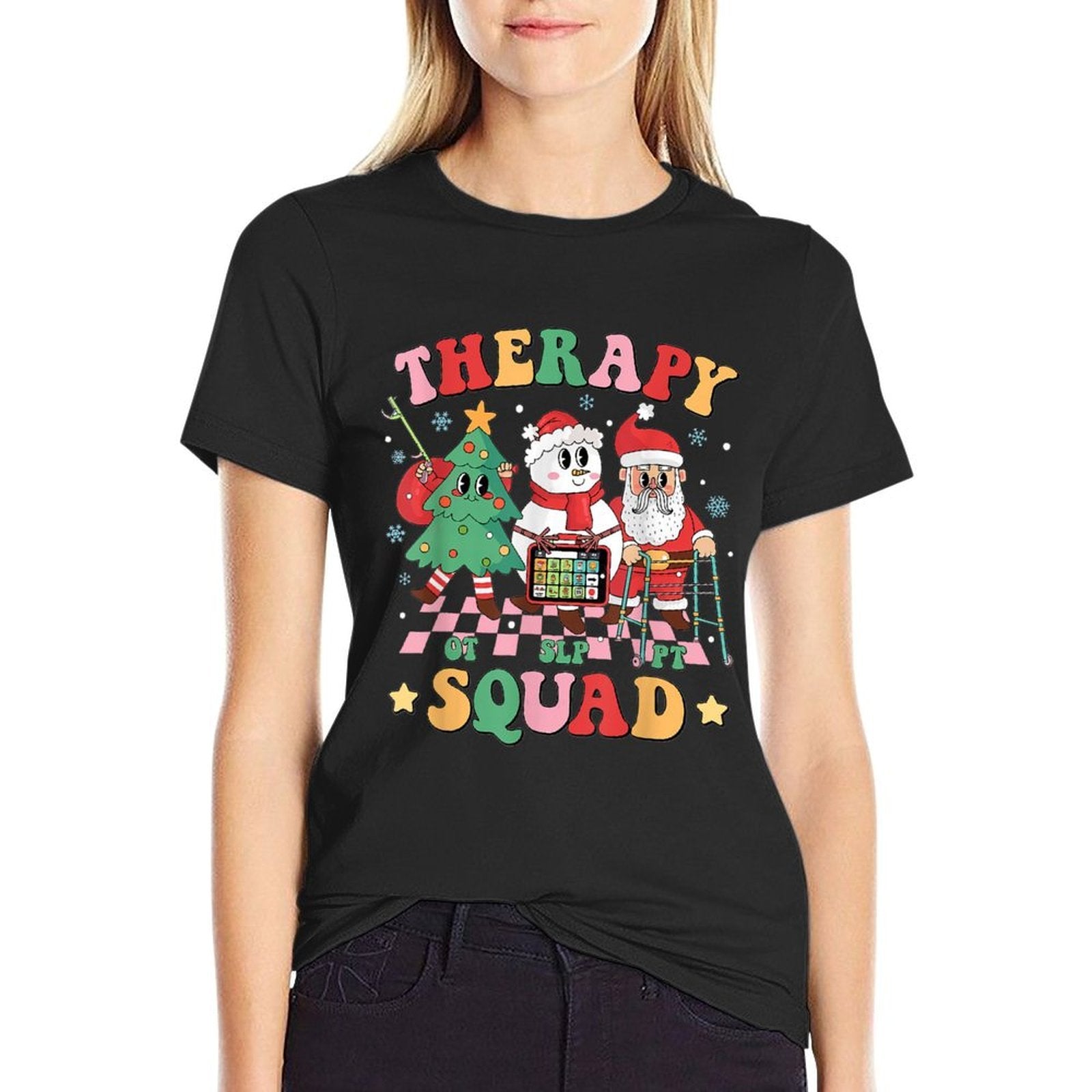 Christmas Therapy Squad SLP OT PT Therapy Team Santa Snow  Affordable Price T-Shirt