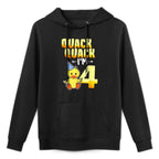 Kids 4 Year Old Girl Boy Duck 4th Fourth Birthday Party Gift Layering Staple Hoodie