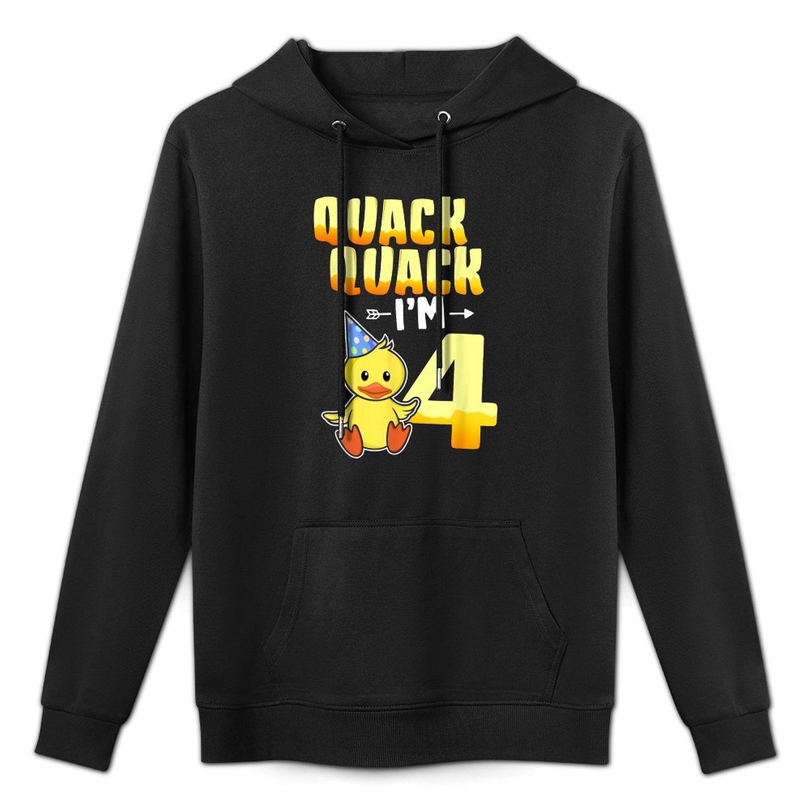 Kids 4 Year Old Girl Boy Duck 4th Fourth Birthday Party Gift Layering Staple Hoodie